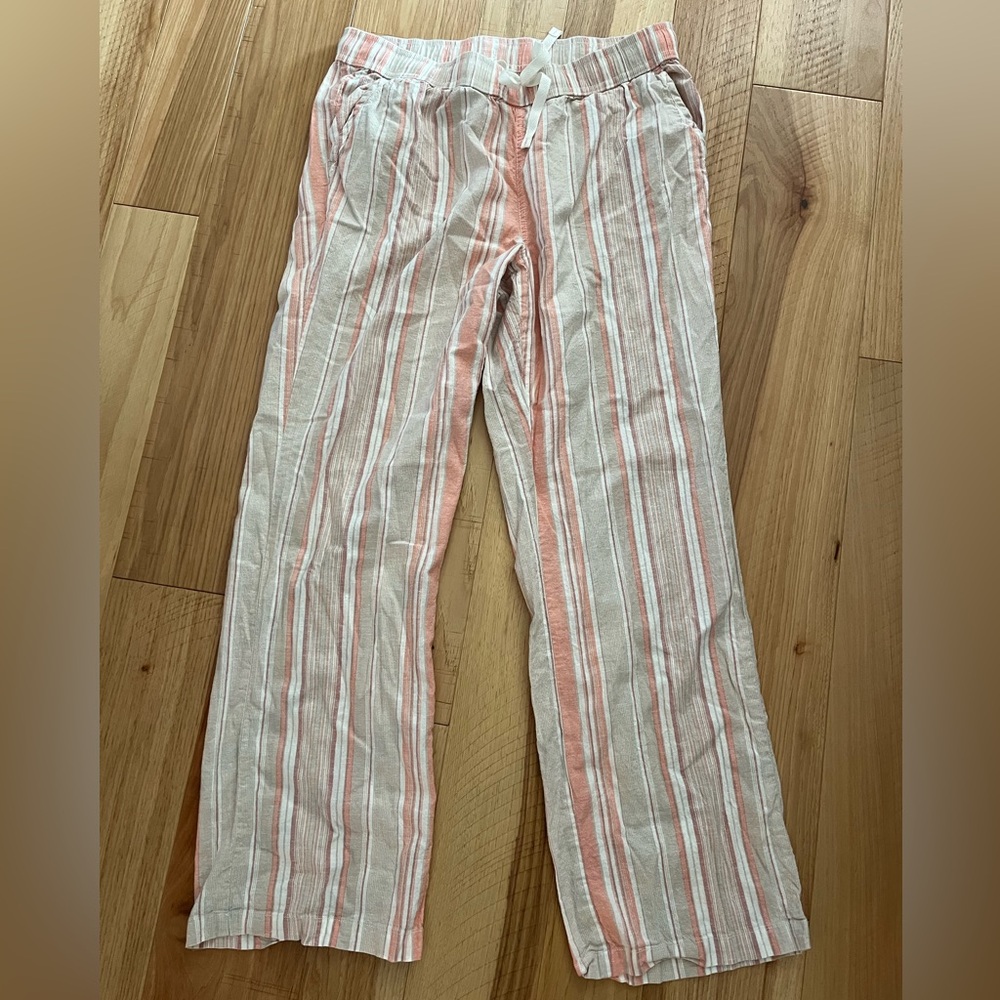 Aventura Peach and Cream Striped Pants